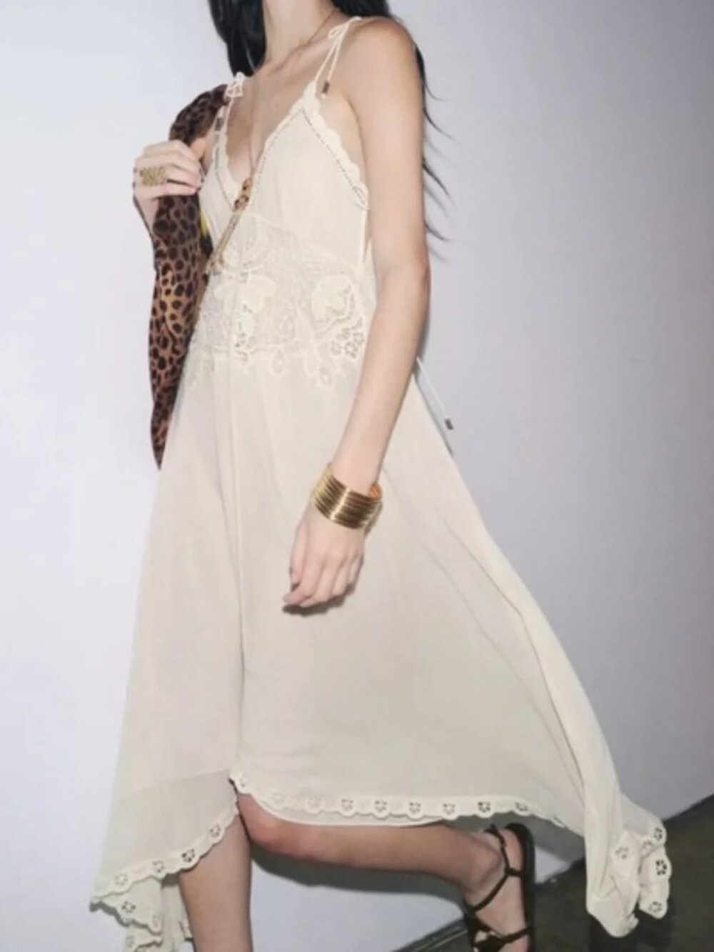 Zara ZW Collection Asymmetric Crochet Dress